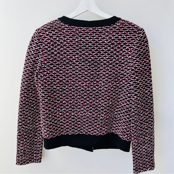 St. John textured Knit jacket, black/red, Size M E26 - Picture 3 of 11